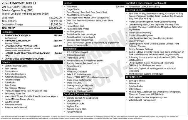 New 2026 Chevrolet Trax LT w/ Sunroof Package image 6