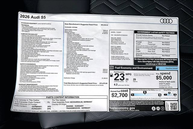 New 2026 Audi S5 Prestige AWD/4WD image 14