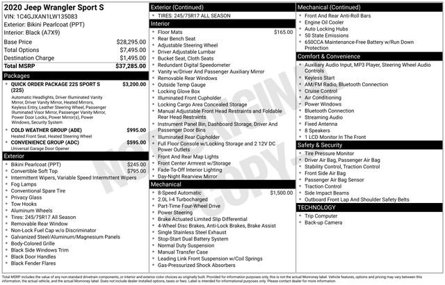 Used 2020 Jeep Wrangler Sport S image 6