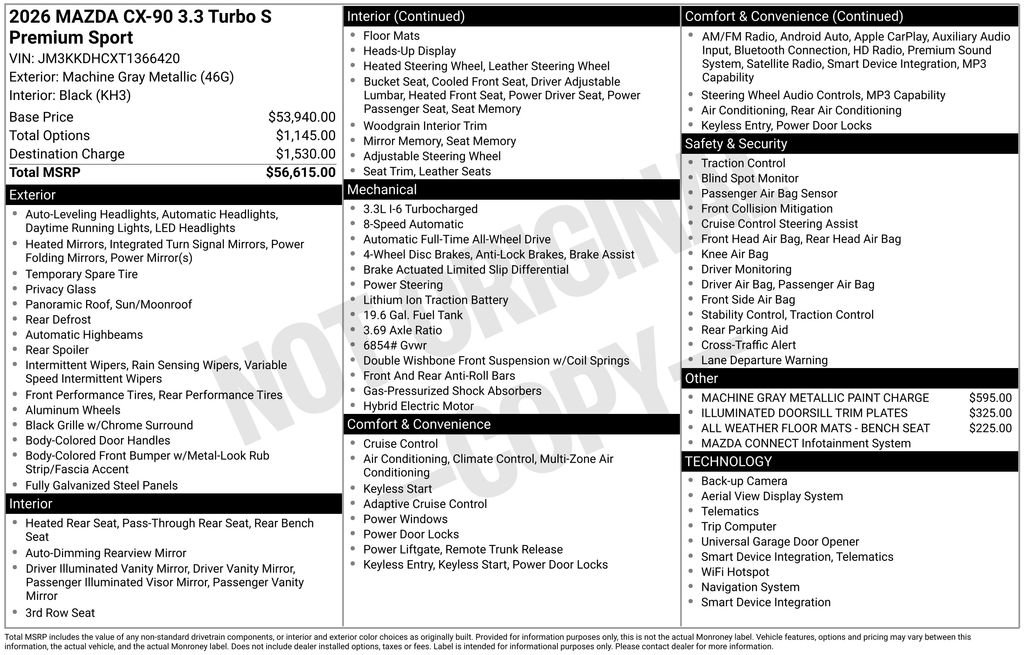 New 2026 MAZDA CX-90 3.3 Turbo S w/ Premium Package image 6