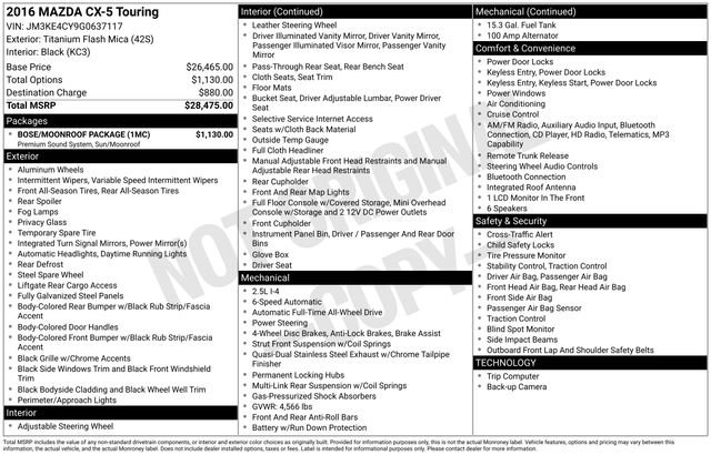 Used 2016 MAZDA CX-5 Touring w/ Bose/Moonroof Package image 15