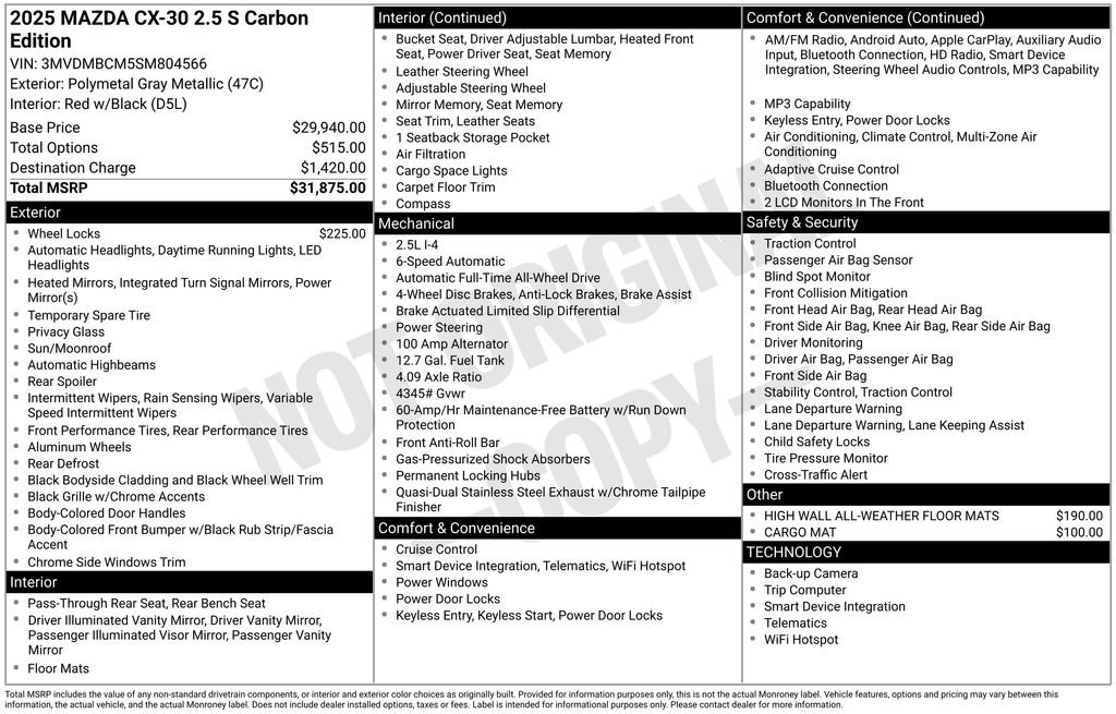 Certified 2025 MAZDA CX-30 AWD 2.5 S w/ Preferred Package image 5