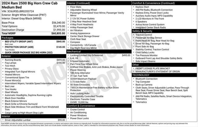 Certified 2024 RAM 2500 Big Horn w/ Bed Utility Group image 40