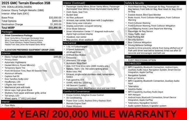Used 2025 GMC Terrain Elevation AWD/4WD image 45