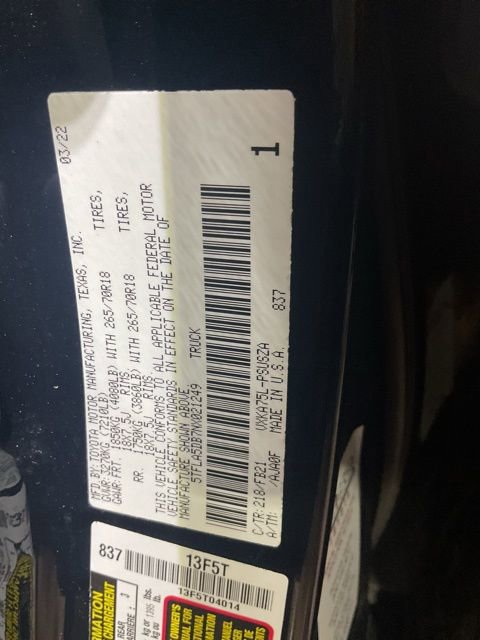 Used 2022 Toyota Tundra SR5 w/ TRD Off-Road Package image 21