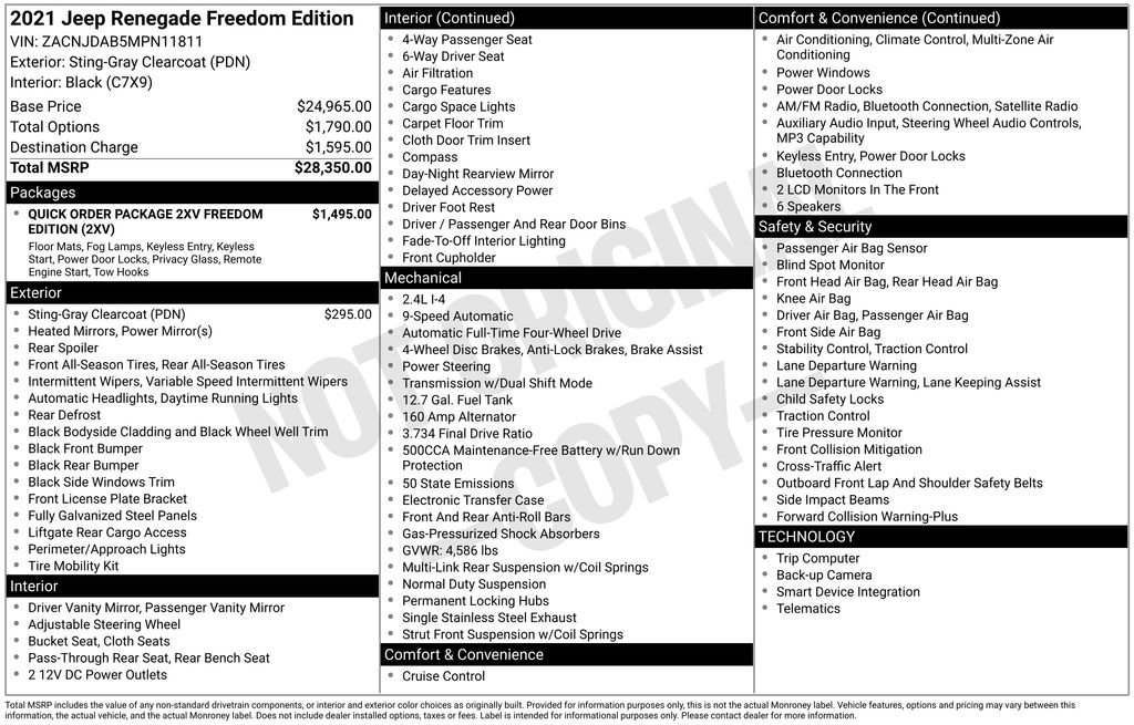 Used 2021 Jeep Renegade Sport AWD/4WD image 12