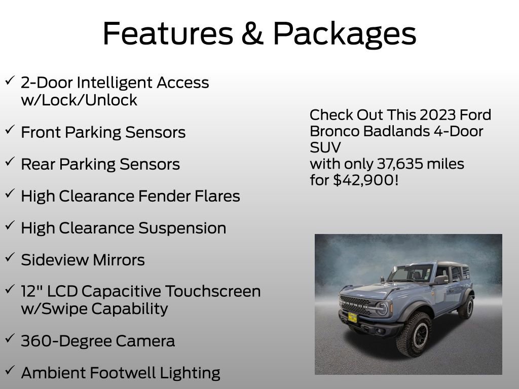 Used 2023 Ford Bronco Badlands w/ Sasquatch Package AWD/4WD image 8