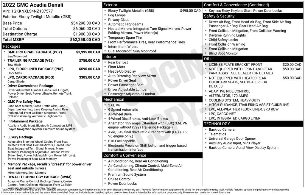 Used 2022 GMC Acadia Denali w/ GMC Pro Grade Package image 47