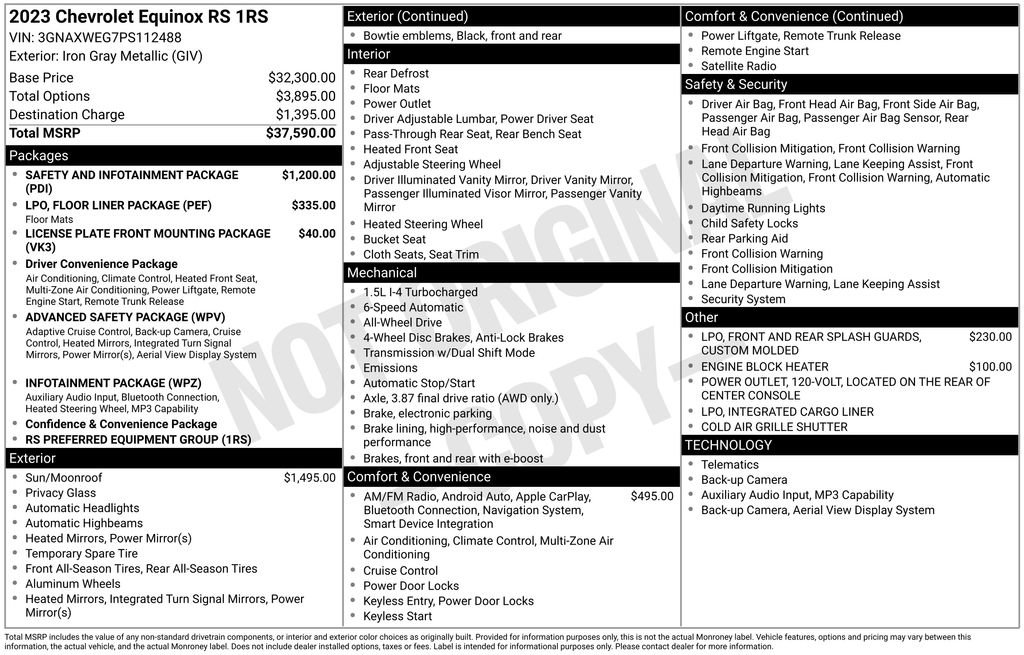 Certified 2023 Chevrolet Equinox RS AWD/4WD image 6