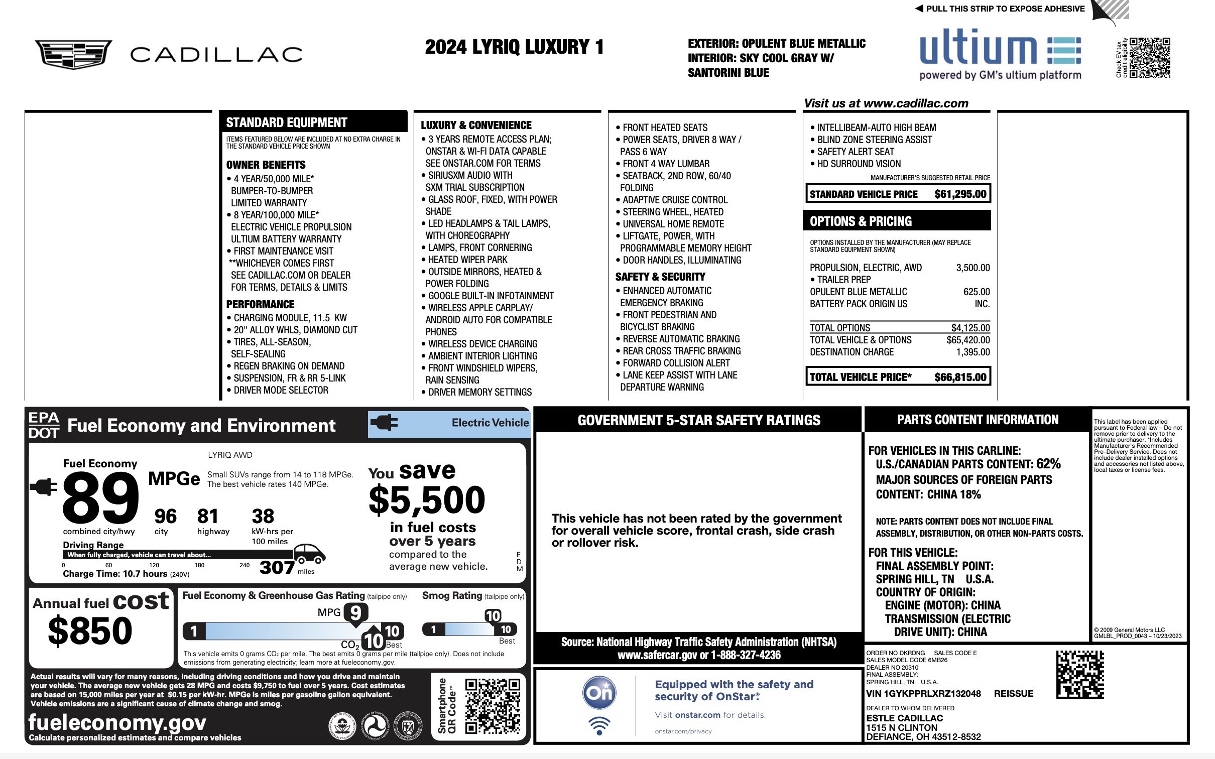 Used 2024 Cadillac Lyriq Luxury AWD/4WD image 5