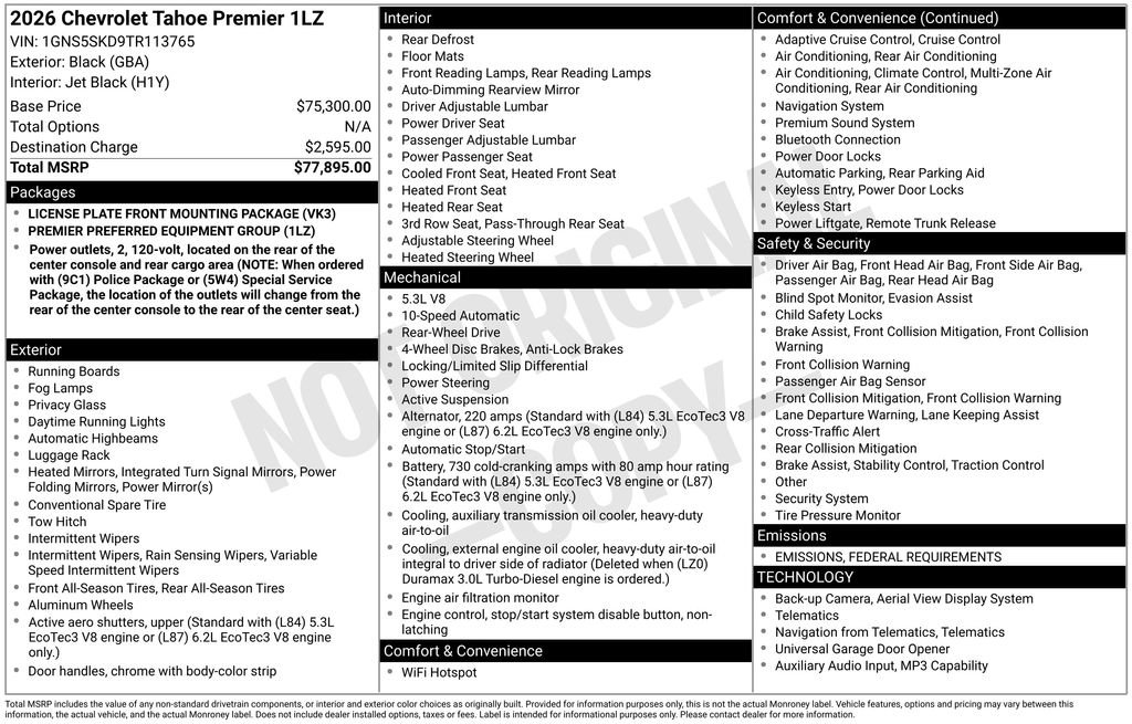 New 2026 Chevrolet Tahoe Premier image 34