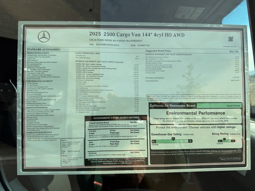 New 2025 Mercedes-Benz Sprinter 2500 image 20