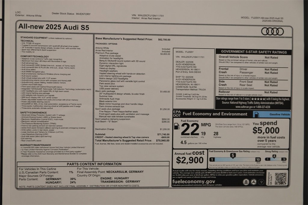 New 2025 Audi S5 Premium Plus image 31