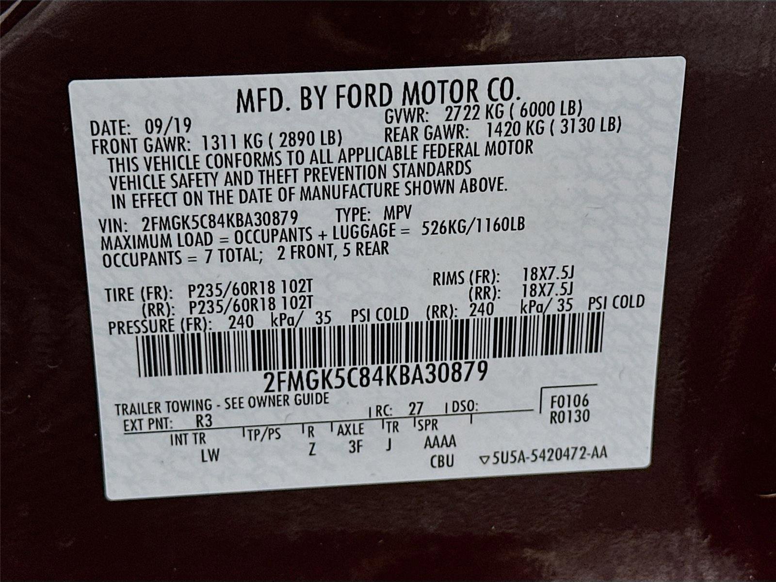Used 2019 Ford Flex SEL w/ Equipment Group 202A FWD image 24