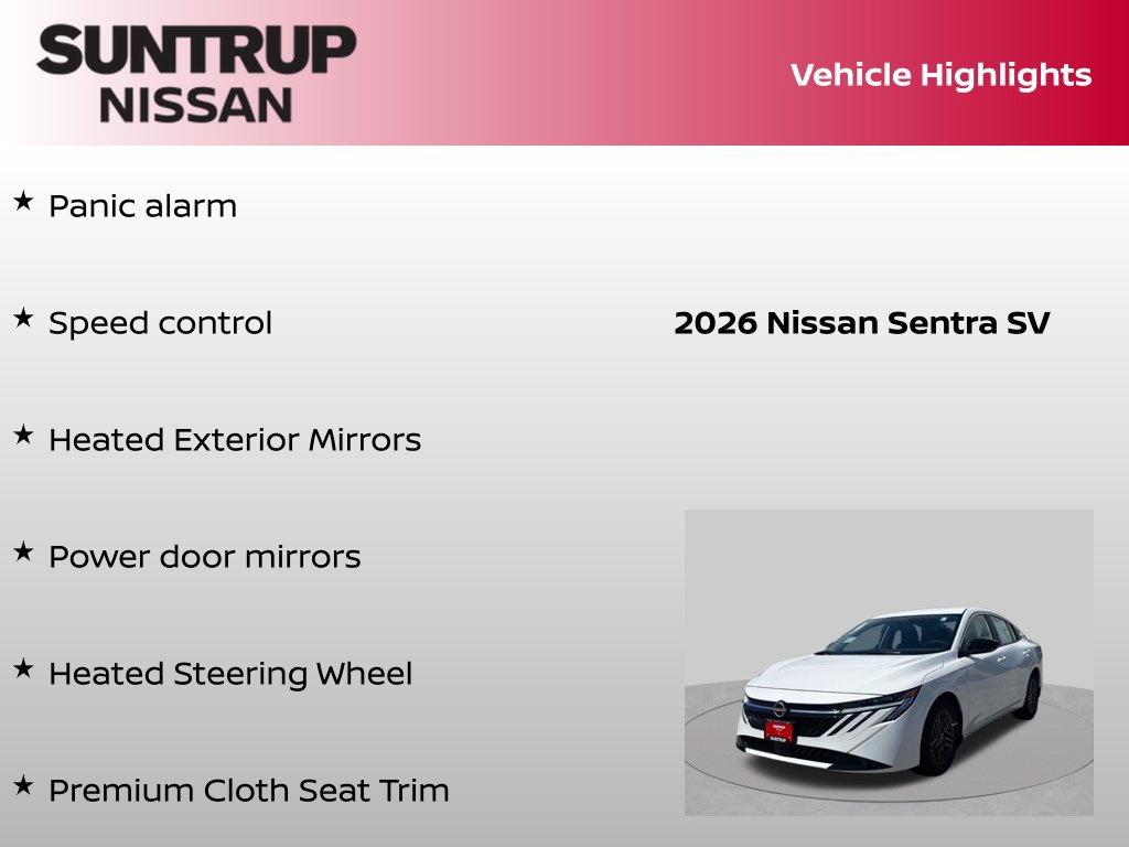 Certified 2026 Nissan Sentra SV w/ SV Convenience Package FWD image 28