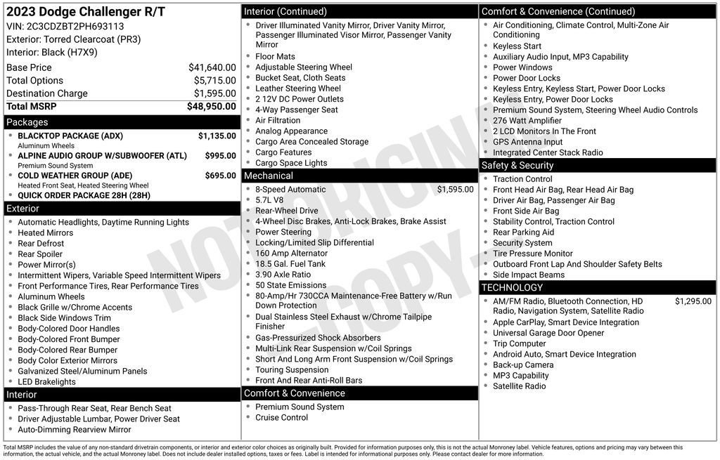 Used 2023 Dodge Challenger R/T w/ Blacktop Package image 6