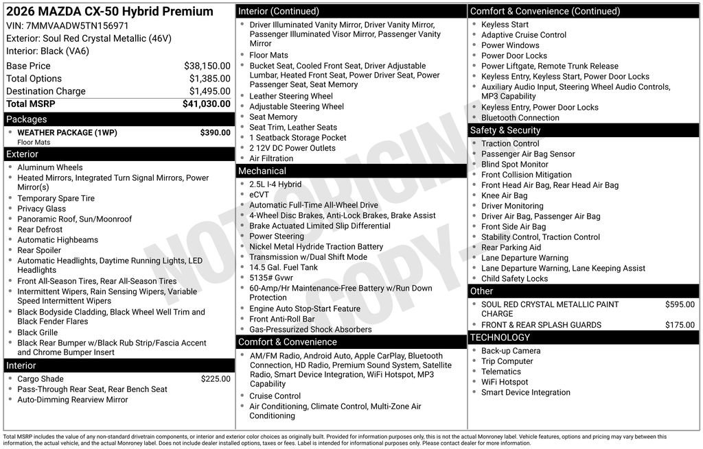New 2026 MAZDA CX-50 AWD 2.5 Hybrid w/ Weather Package image 32