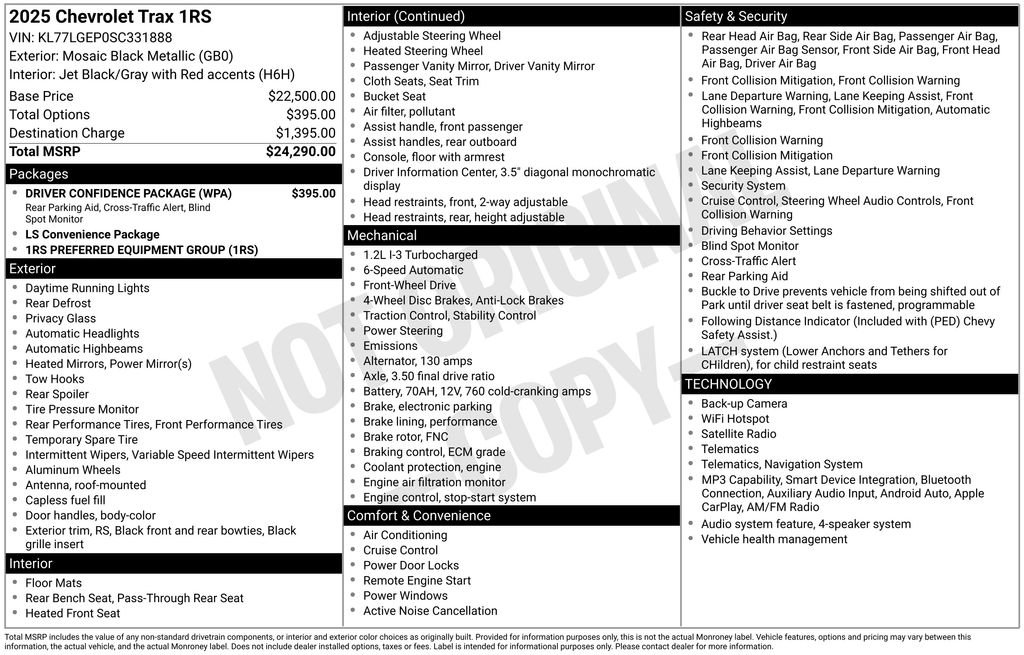 Used 2025 Chevrolet Trax RS w/ Driver Confidence Package FWD image 6
