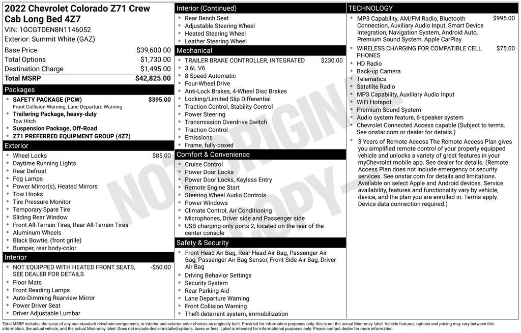 Used 2022 Chevrolet Colorado Z71 w/ Safety Package AWD/4WD image 7