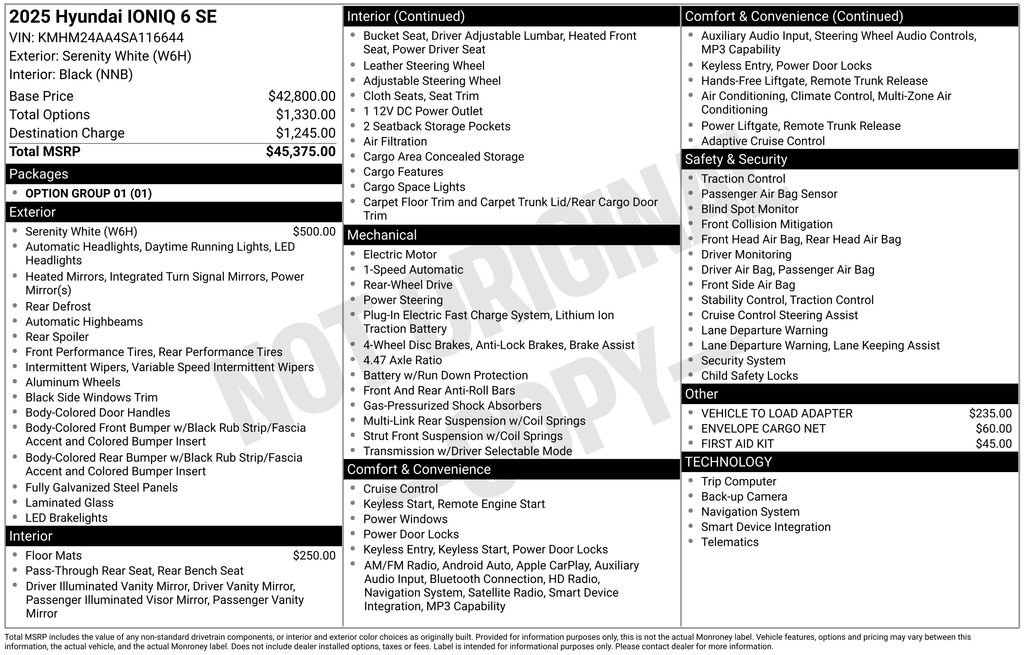 New 2025 Hyundai Ioniq 6 SE image 33