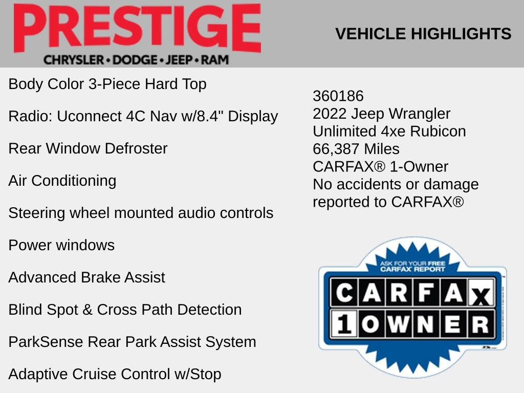 Used 2022 Jeep Wrangler Unlimited Rubicon 4xe AWD/4WD image 4