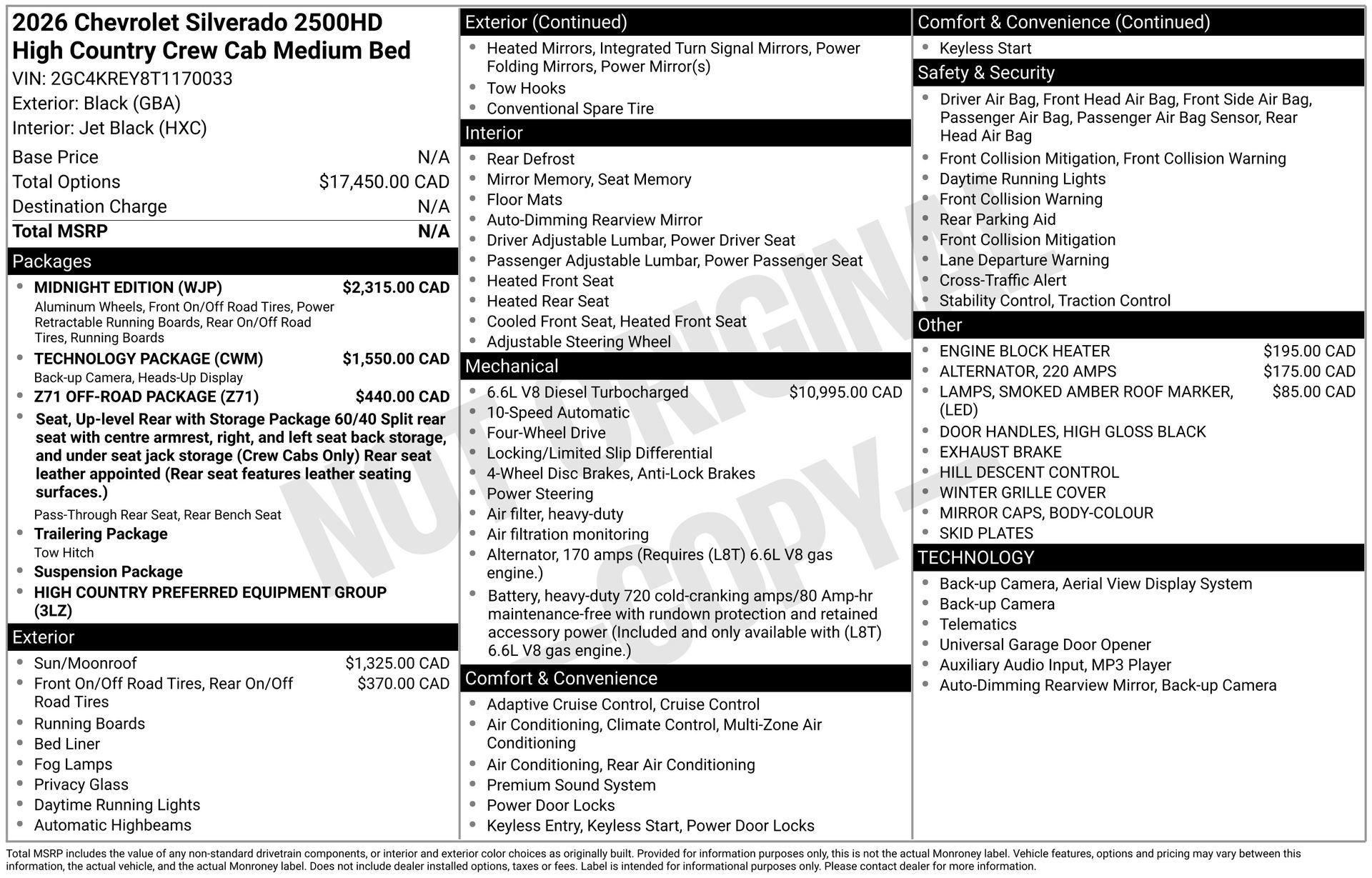 New 2026 Chevrolet Silverado 2500 High Country w/ Midnight Edition AWD/4WD image 4