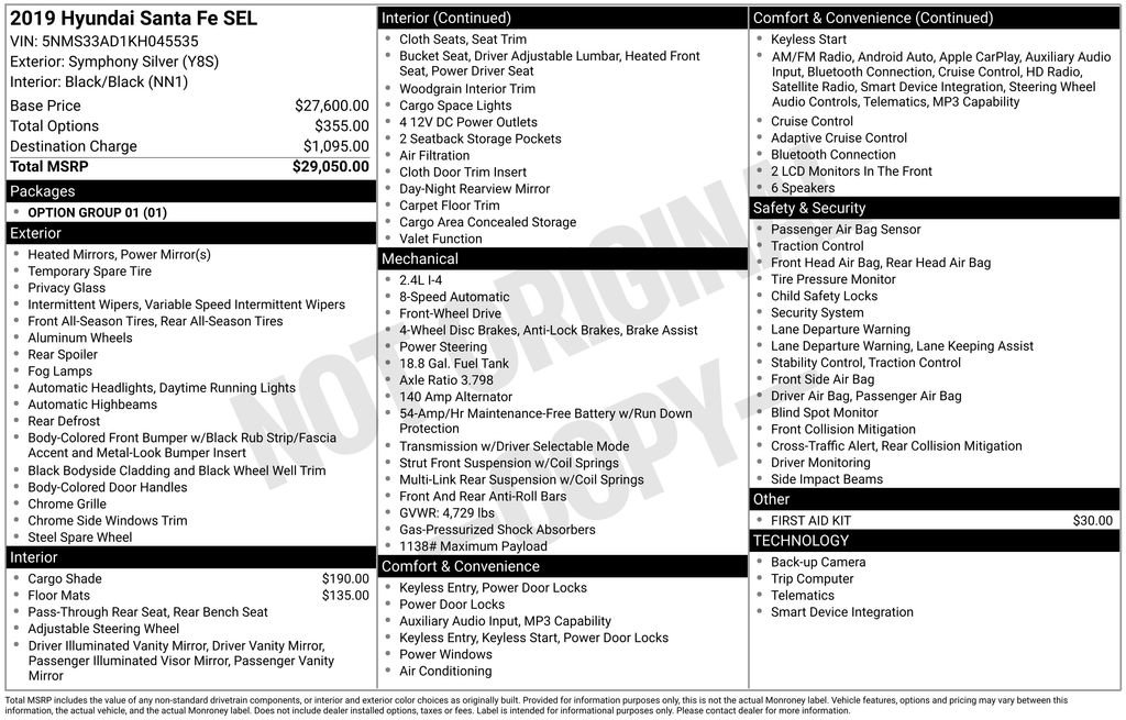Used 2019 Hyundai Santa Fe SEL FWD image 29