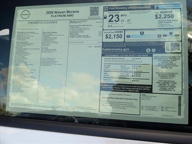 New 2026 Nissan Murano Platinum w/ Cargo Package image 16