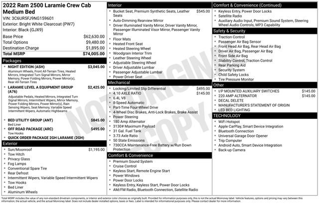 Used 2022 RAM 2500 Laramie w/ Night Edition AWD/4WD image 12