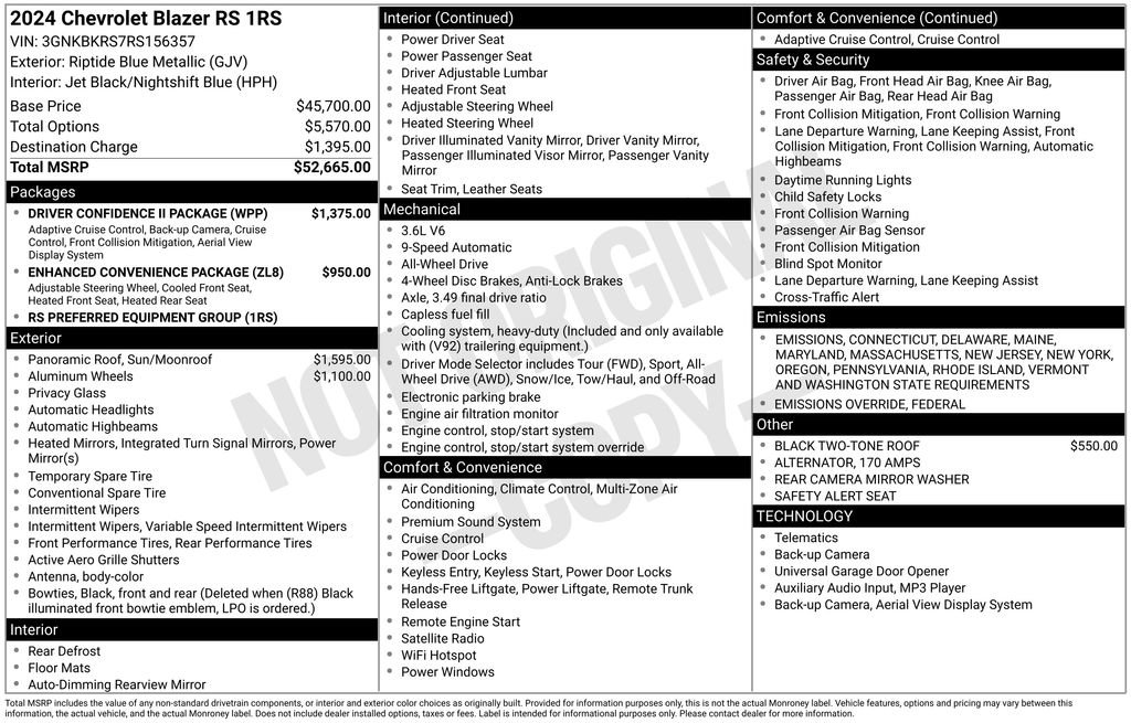 Used 2024 Chevrolet Blazer RS w/ Driver Confidence II Package image 27