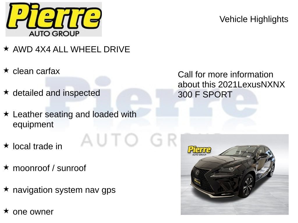 Used 2021 Lexus NX 300 F Sport w/ F Sport Premium Package AWD/4WD image 7