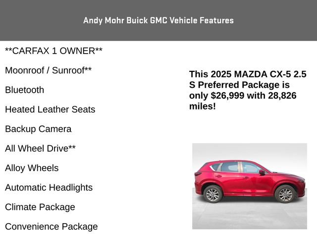 Used 2025 MAZDA CX-5 AWD 2.5 S w/ Preferred Package image 4
