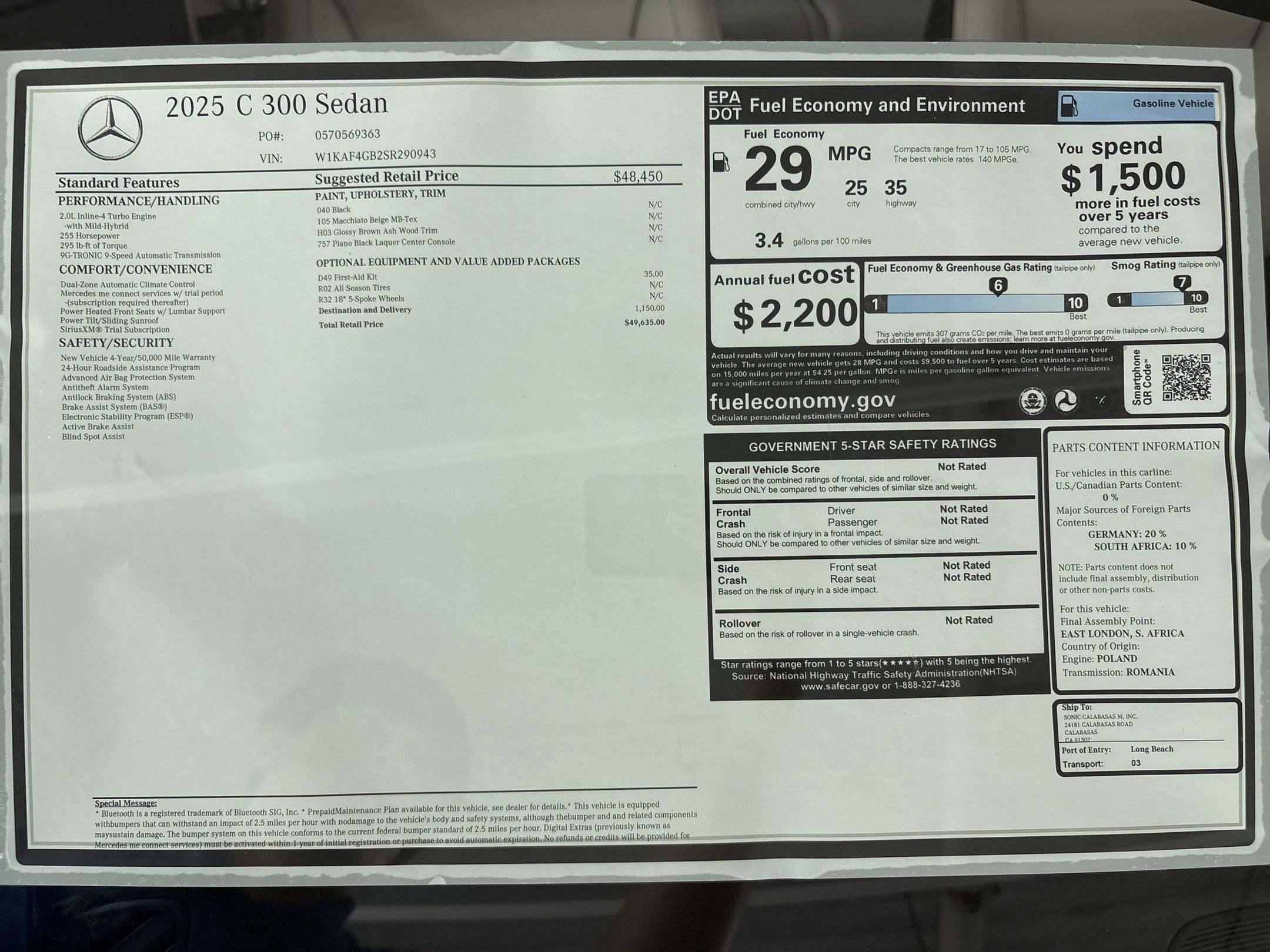 Certified 2025 Mercedes-Benz C 300 C 300 image 33