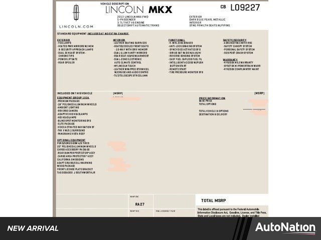 Used 2012 Lincoln MKX FWD