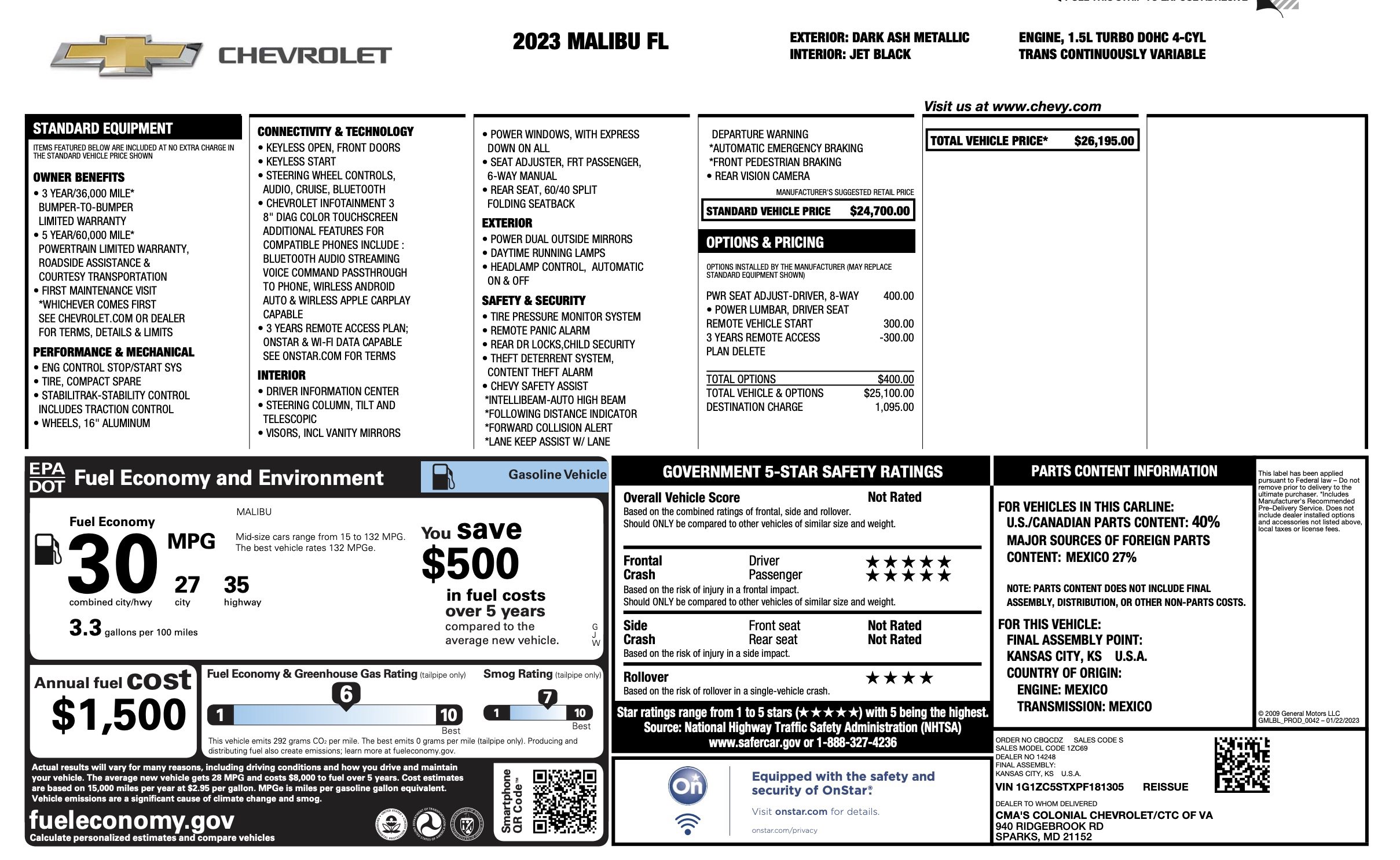 Used 2023 Chevrolet Malibu LS FWD image 5