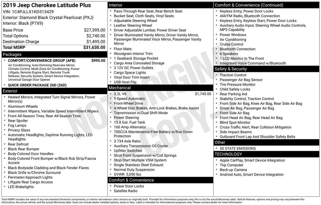 Used 2019 Jeep Cherokee Latitude Plus w/ Comfort/Convenience Group FWD image 32