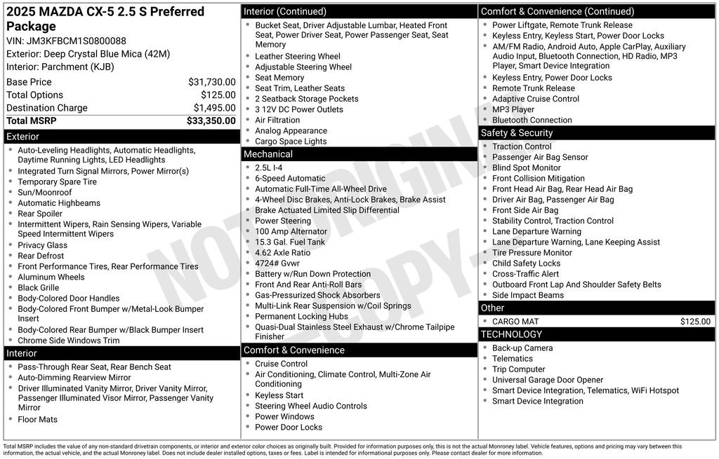 New 2025 MAZDA CX-5 AWD 2.5 S w/ Preferred Package image 6