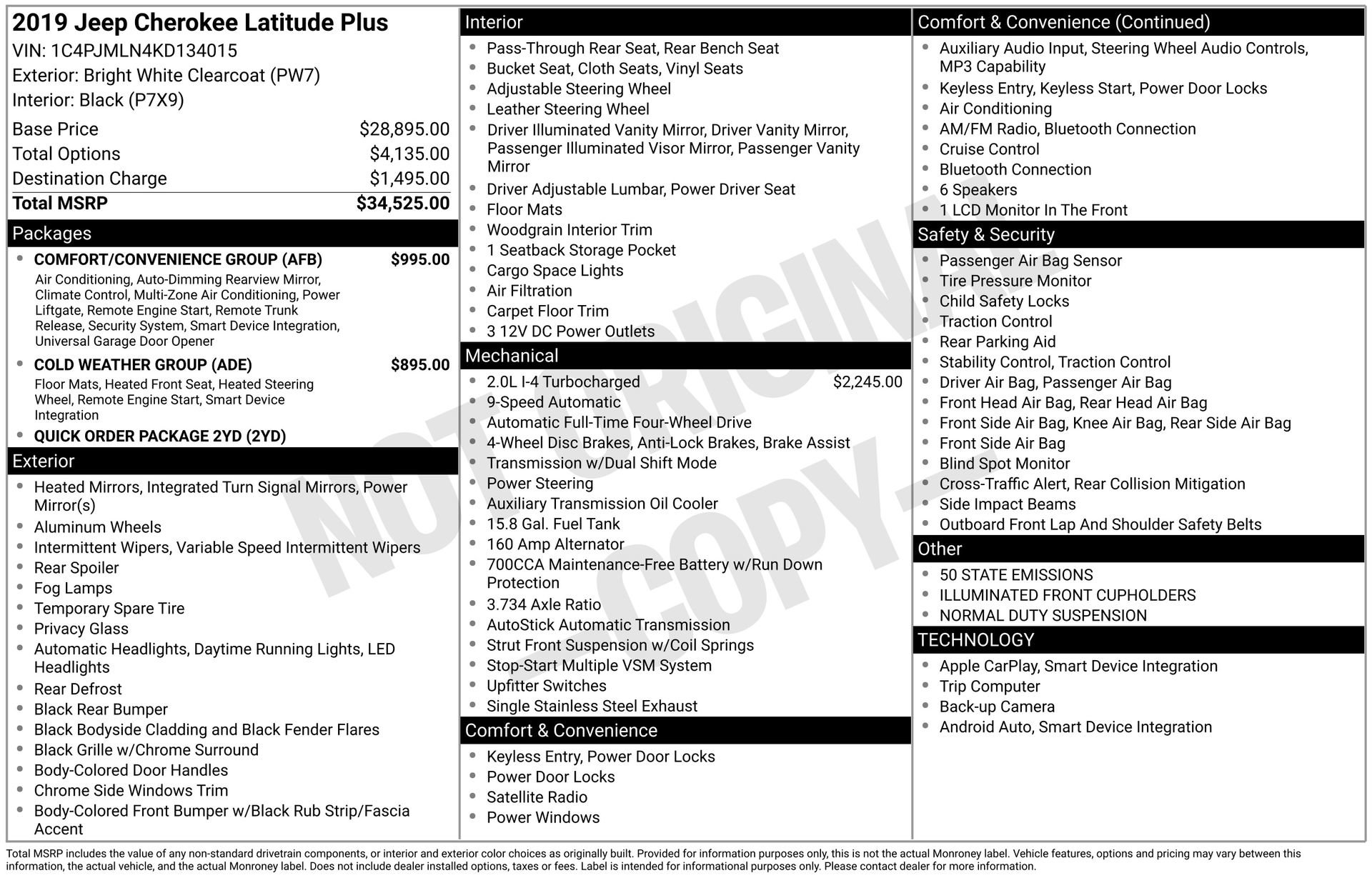 Used 2019 Jeep Cherokee Latitude Plus w/ Comfort/Convenience Group image 44