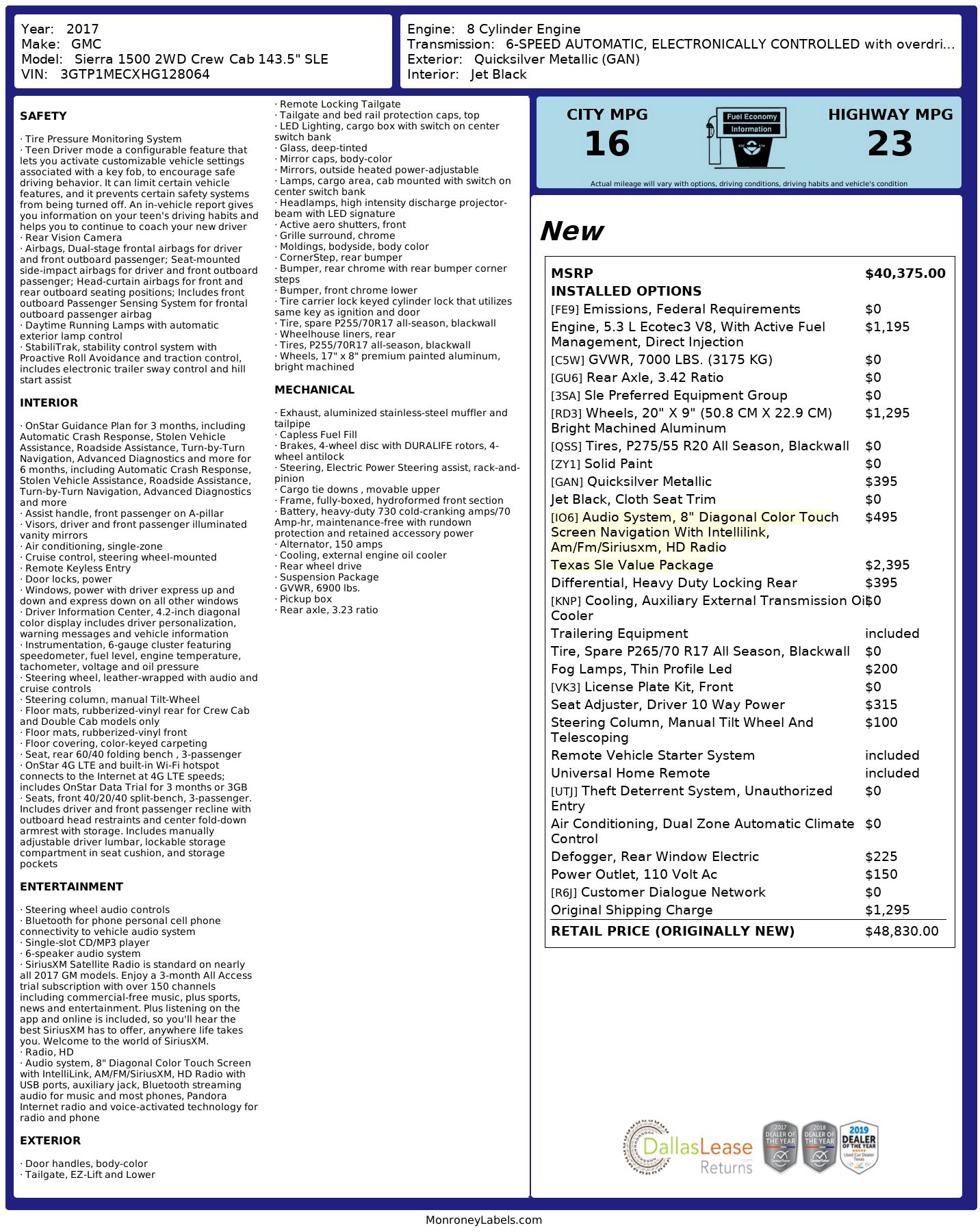 Used 2017 GMC Sierra 1500 SLE w/ Texas SLE Value Package image 3