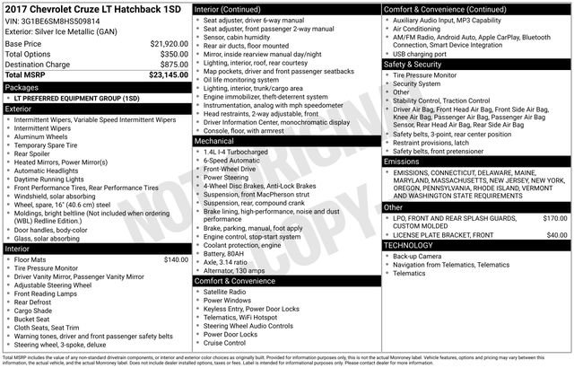 Used 2017 Chevrolet Cruze LT image 10