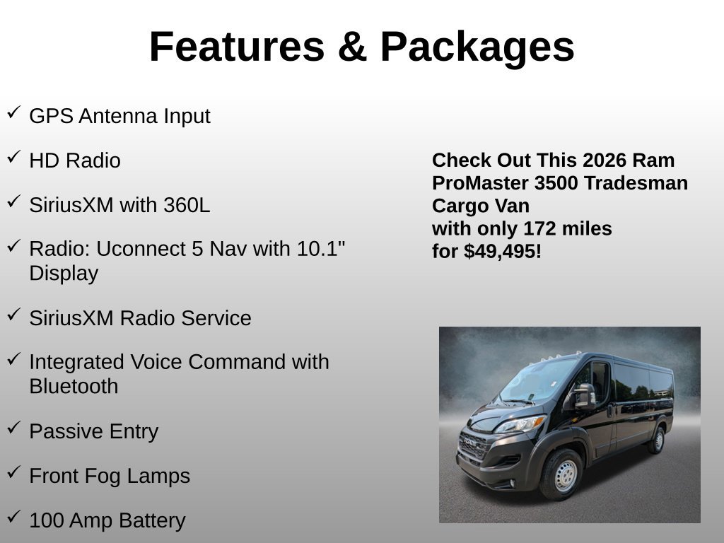 Used 2026 RAM ProMaster 3500 w/ Premium Convenience Group FWD image 9