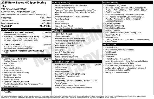 Certified 2025 Buick Encore GX Sport Touring w/ Experience Buick Package AWD/4WD image 28