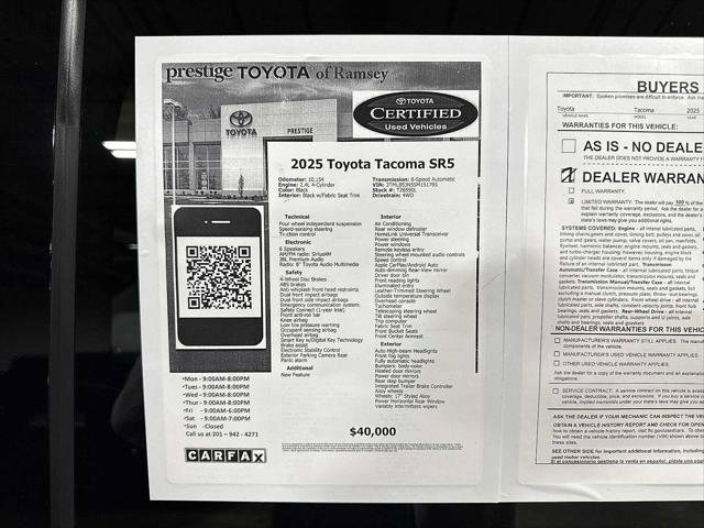 Certified 2025 Toyota Tacoma SR5 w/ SR5 Upgrade Package image 13