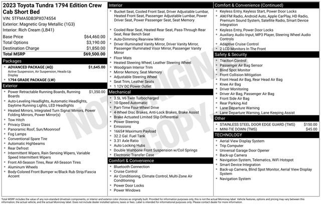 Used 2023 Toyota Tundra 1794 Edition w/ Advanced Package image 7