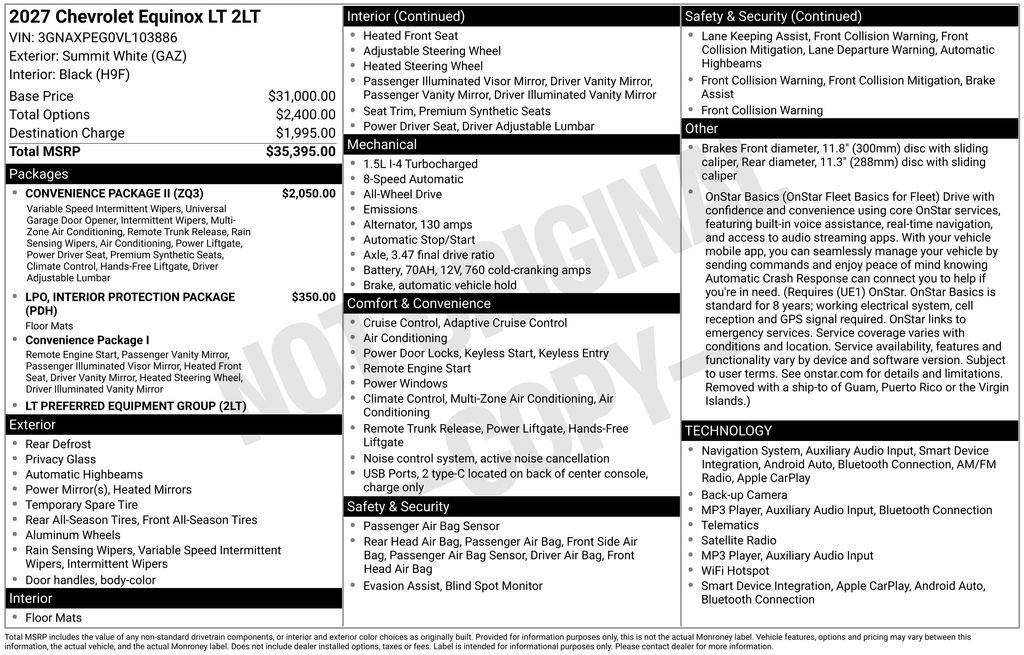 New 2027 Chevrolet Equinox LT w/ Convenience Package II AWD/4WD image 9