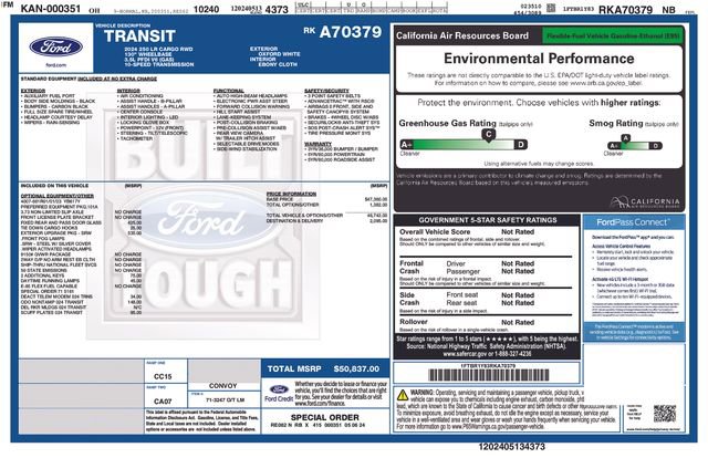 Certified 2024 Ford Transit 250 Low Roof w/ Exterior Upgrade Package RWD image 10