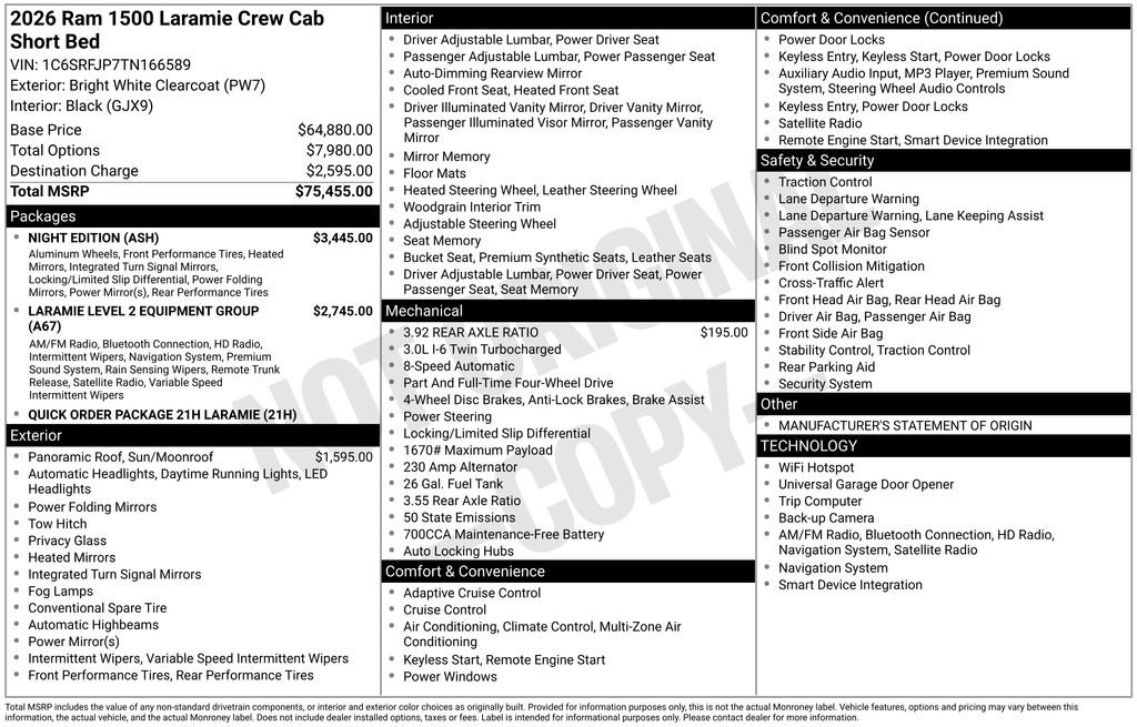 New 2026 RAM 1500 Laramie w/ Night Edition AWD/4WD image 5