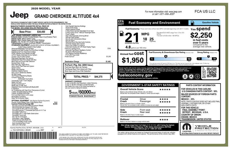 Used 2020 Jeep Grand Cherokee Altitude image 2