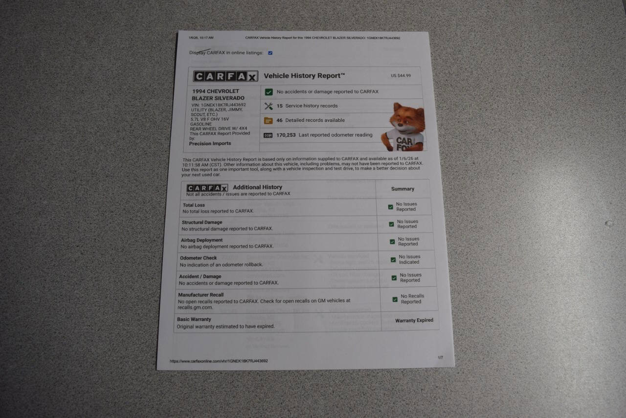 Used 1994 Chevrolet Blazer 4WD image 59