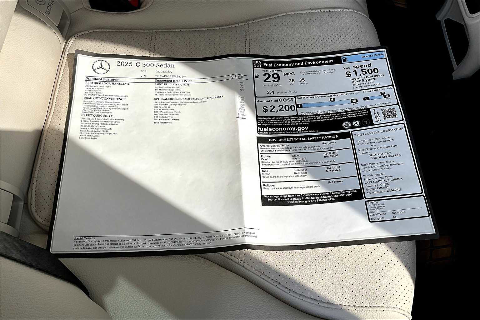 New 2025 Mercedes-Benz C 300 C 300 image 22